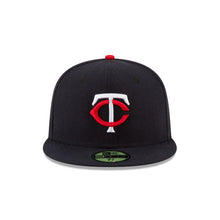 Load image into Gallery viewer, Minnesota Twins New Era MLB 59FIFTY 5950 Fitted Cap Hat Navy Crown/Visor White/Red Team Color Logo
