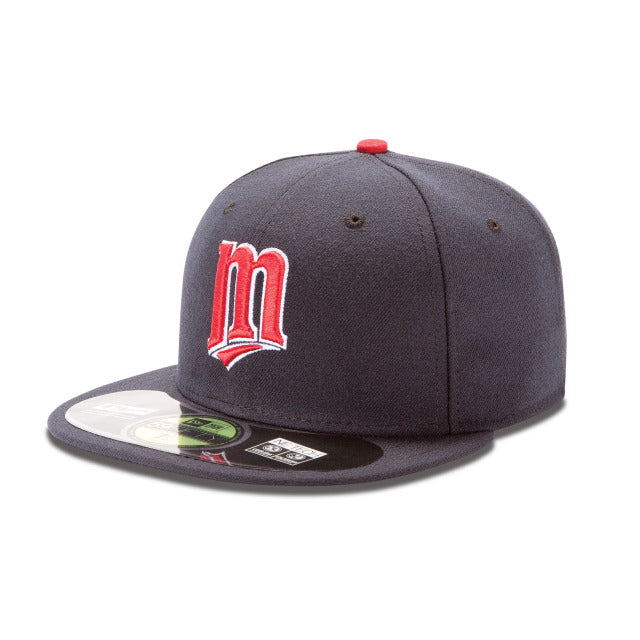 Minnesota Twins New Era MLB 59FIFTY 5950 Fitted Cap Hat Navy Crown/Visor Red/White 