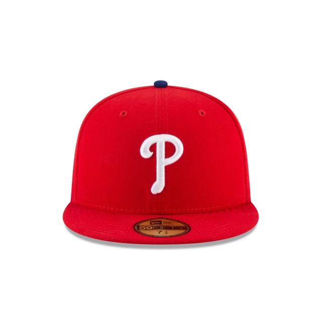 Exclusive New Era Philadelphia Phillies Fitted Hat MLB Club Size 7 1/4 Red