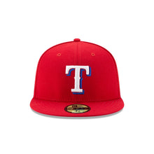 Load image into Gallery viewer, Texas Rangers New Era 59FIFTY 5950 Fitted Cap Hat Red Crown/Visor White/Royal Blue Logo 
