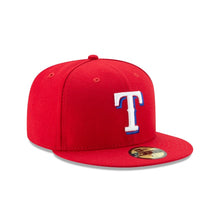 Load image into Gallery viewer, Texas Rangers New Era 59FIFTY 5950 Fitted Cap Hat Red Crown/Visor White/Royal Blue Logo 
