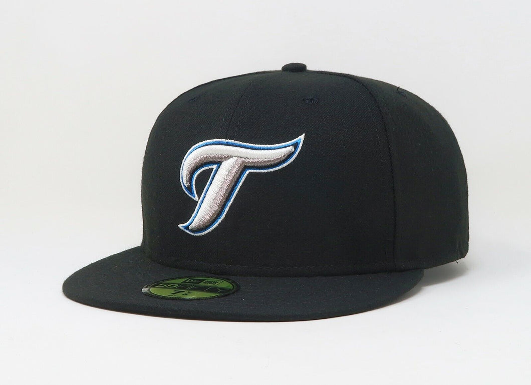 Toronto Blue Jays New Era 59FIFTY 5950 Fitted Cap Hat Black Crown/Visor Sky Blue 