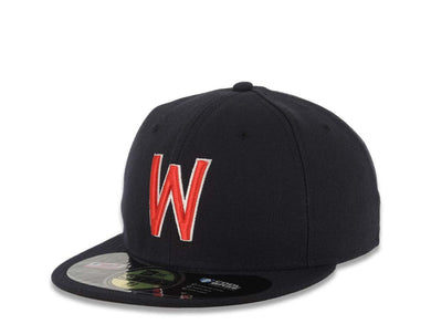 Washington Nationals New Era MLB 59FIFTY 5950 Fitted Cap Hat Navy Blue Crown/Visor Red/White Logo