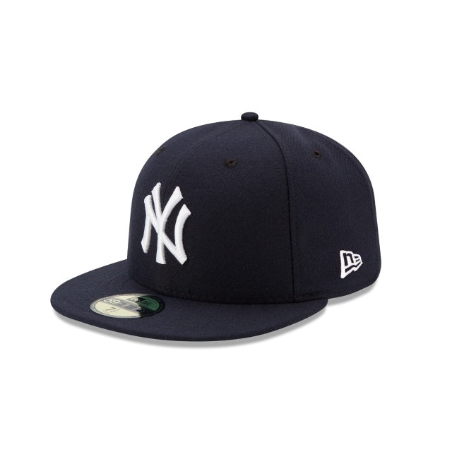 (Youth) New York Yankees New Era MLB 59FIFTY 5950 Fitted Cap Hat Navy Crown/Visor White Logo 