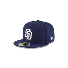 Load image into Gallery viewer, (Youth) San Diego Padres New Era MLB 59FIFTY 5950 Fitted Cap Hat Navy Crown/Visor White Logo 
