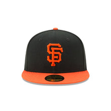 Load image into Gallery viewer, (Youth) San Francisco Giants New Era 59FIFTY 5950 Fitted Cap Hat Black Crown Orange Visor Orange Logo 
