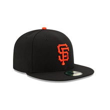 Load image into Gallery viewer, (Youth) San Francisco Giants New Era 59FIFTY 5950 Fitted Cap Hat Black Crown/Visor Orange Logo 
