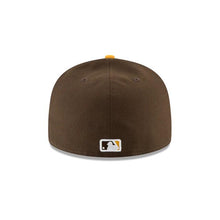 Load image into Gallery viewer, (Youth/Adult) San Diego Padres New Era MLB 59FIFTY 5950 Fitted Cap Hat Brown/Yellow Crown/Visor Brown Logo 
