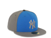 Load image into Gallery viewer, New York Yankees New Era MLB 59FIFTY 5950 Fitted Cap Hat Blue/Gray Crown Gray Visor Gray/White Logo Blue UV
