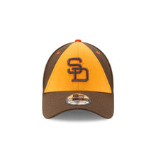 Load image into Gallery viewer, San Diego Padres New Era MLB 39THIRTY 3930 Flexfit Cap Hat Yellow/Brown Crown Brown Visor Brown/Orange Logo
