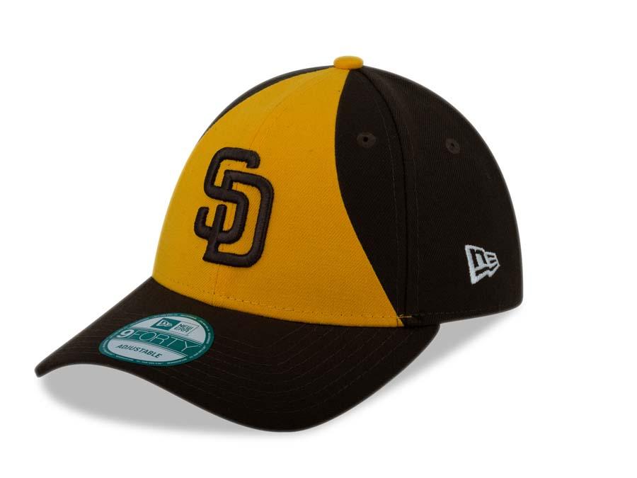 San Diego Padres New Era MLB 9FORTY 940 Adjustable Cap Hat Yellow/Brown Crown Brown Visor Brown Logo