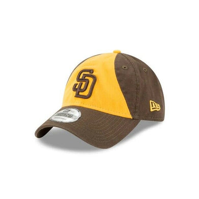 San Diego Padres New Era MLB 9TWENTY 920 Adjustable Cap Hat Yellow/Brown Crown Brown Visor Brown Logo