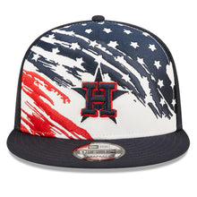 Load image into Gallery viewer, Houston Astros New Era MLB 9FIFTY 950 Snapback Cap Hat White/Navy Crown Navy Visor Navy/Red Logo (2022 4th of July)
