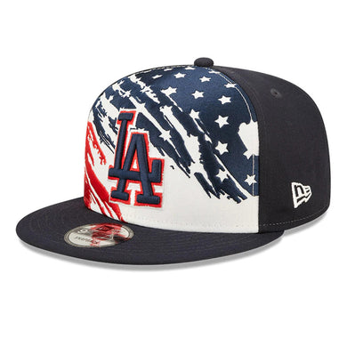 Los Angeles Dodgers New Era MLB 9FIFTY 950 Snapback Cap Hat White/Navy Crown Navy Visor Navy/Red Logo (2022 4th of July)