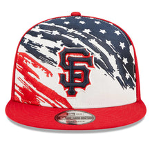 Load image into Gallery viewer, San Francisco Giants New Era MLB 9FIFTY 950 Snapback Cap Hat White/Red Crown Red Visor Navy/Red Logo (2022 4th of July)
