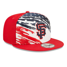 Load image into Gallery viewer, San Francisco Giants New Era MLB 9FIFTY 950 Snapback Cap Hat White/Red Crown Red Visor Navy/Red Logo (2022 4th of July)
