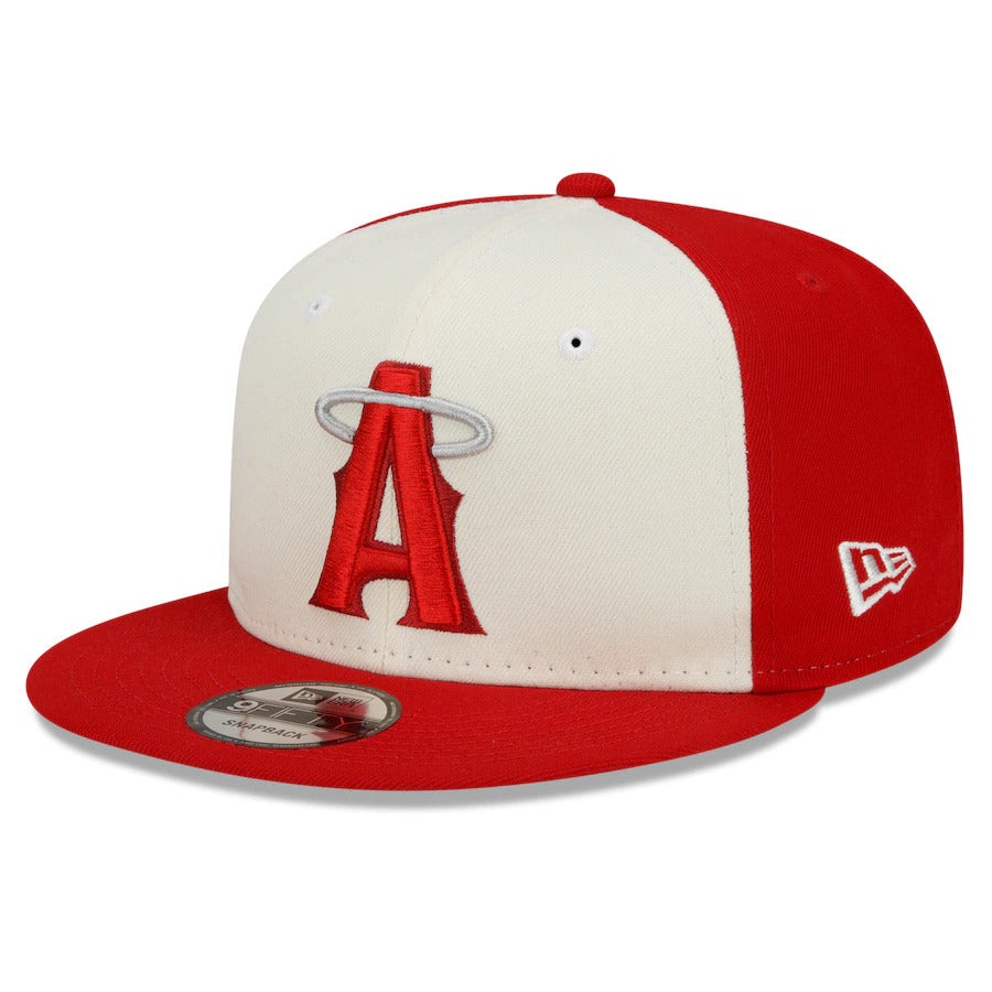 Los Angeles Anaheim Angels New Era MLB 9FIFTY 950 Snapback Cap Hat Off-White/Cream/Red Crown Red Visor Red/White Logo (2022 City Connect)