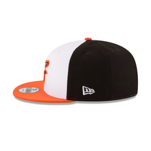 Load image into Gallery viewer, Baltimore Orioles New Era MLB 9FIFTY 950 Snapback Cap Hat White/Black Crown Orange Visor Team Color Bird Logo
