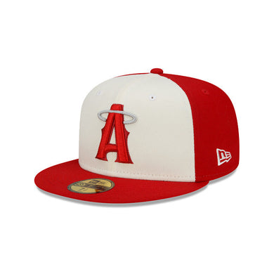 Los Angeles Anaheim Angels New Era MLB 59FIFTY 5950 Fitted Cap Hat White/Red Crown Red Visor Team Color Logo 
