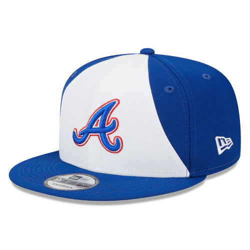Atlanta BRAVES New Era MLB 59FIFTY 5950 Fitted Cap Hat White/Royal Blue Crown Royal Blue Visor Royal Blue/Red Logo