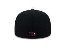 Load image into Gallery viewer, Washington Nationals New Era MLB 59FIFTY 5950 Fitted Cap Hat Black Crown Maroon Visor Maroon/White Logo 
