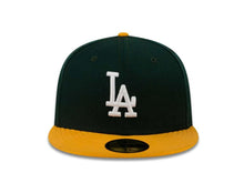 Load image into Gallery viewer, Los Angeles Dodgers New Era MLB 59FIFTY 5950 Fitted Cap Hat Dark Green Crown Yellow Visor White Logo
