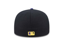 Load image into Gallery viewer, Washington Nationals New Era MLB 59FIFTY 5950 Fitted Cap Hat Black Crown Purple Visor Purple/Yellow Logo
