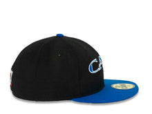 Load image into Gallery viewer, CALI CALIfornia New Era 59FIFTY 5950 Fitted Cap Hat Black Crown Blue Visor Blue/White CALI Script Logo with Map
