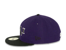Load image into Gallery viewer, CALI CALIfornia New Era 59FIFTY 5950 Fitted Cap Hat Purple Crown Black Visor Black/White CALI Script Logo with Map
