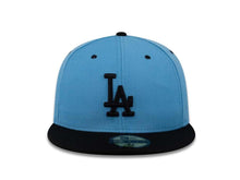 Load image into Gallery viewer, Los Angeles Dodgers New Era MLB 59FIFTY 5950 Fitted Cap Hat Sky Blue Crown Black Visor Black Logo
