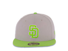Load image into Gallery viewer, San Diego Padres New Era MLB 59FIFTY 5950 Fitted Cap Hat Gray Crown Lime Green Visor Lime Green/White Logo

