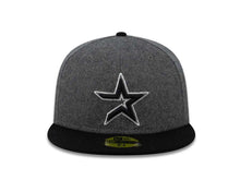 Load image into Gallery viewer, Houston Astros New Era MLB 59FIFTY 5950 Fitted Cap Hat Melton Dark Gray Crown Black Visor Black/White Logo
