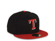 Load image into Gallery viewer, Texas Rangers New Era MLB 59FIFTY 5950 Fitted Cap Hat Black Crown Red Visor Red/White Logo
