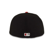 Load image into Gallery viewer, Los Angeles Anaheim Angels MLB Fitted Cap Hat Black Crown Red Visor Black/Red Text Logo
