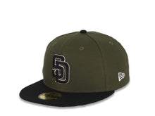 Load image into Gallery viewer, San Diego Padres New Era MLB 59FIFTY 5950 Fitted Cap Hat Green Crown Black Visor Black/White Logo 
