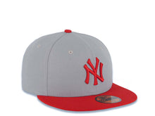 Load image into Gallery viewer, New York Yankees New Era MLB 59FIFTY 5950 Fitted Cap Hat Gray Crown Red Visor Red Logo
