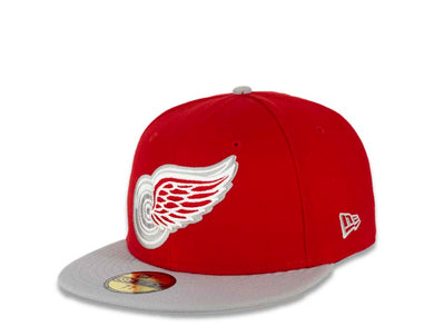 Detroit Red Wings New Era NHL 59FIFTY 5950 Fitted Cap Hat Red Crown Gray Visor Red/Gray Logo