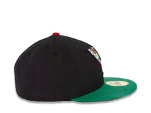 Load image into Gallery viewer, CaliMex New Era 59FIFTY 5950 Fitted Cap Hat Black Crown Green Visor Mexico Flag Inside California State Map Logo
