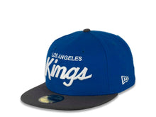 Load image into Gallery viewer, Los Angeles Kings New Era NHL 59FIFTY 5950 Fitted Cap Hat Cardinal Blue Crown Dark Gray Visor White Logo 
