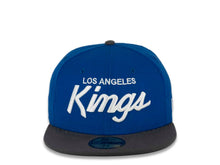 Load image into Gallery viewer, Los Angeles Kings New Era NHL 59FIFTY 5950 Fitted Cap Hat Cardinal Blue Crown Dark Gray Visor White Logo 
