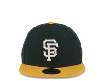 Load image into Gallery viewer, San Francisco Giants New Era 59FIFTY 5950 Fitted Cap Hat Dark Green Crown Yellow Visor White Logo
