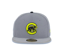 Load image into Gallery viewer, Chicago Cubs New Era MLB 59FIFTY 5950 Fitted Cap Hat Gray Crown Gray Visor Neon Green/Black Logo
