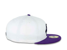 Load image into Gallery viewer, Cleveland Indians New Era MLB 59FIFTY 5950 Fitted Cap Hat White Crown Purple Visor White/Purple/Black Chief Wahoo Logo
