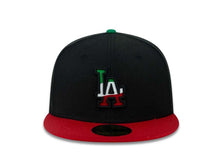Load image into Gallery viewer, Los Angeles Dodgers New Era MLB 59FIFTY 5950 Fitted Cap Hat Black Crown Red Visor Green/White/Red Logo 
