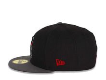 Load image into Gallery viewer, Californa Angels New Era MLB 59FIFTY 5950 Fitted Cap Hat Black Crown Dark Gray Visor Black/White/Red Logo
