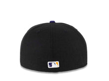 Load image into Gallery viewer, Los Angeles Dodgers New Era MLB 59FIFTY 5950 Cap Hat Black Crown Yellow Visor Purple/Yellow “Text” Logo 
