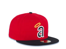 Load image into Gallery viewer, Los Angeles Anaheim Angels New Era MLB 59FIFTY 5950 Fitted Cap Hat Red Crown Black Visor Black/White/Yellow Halo Logo
