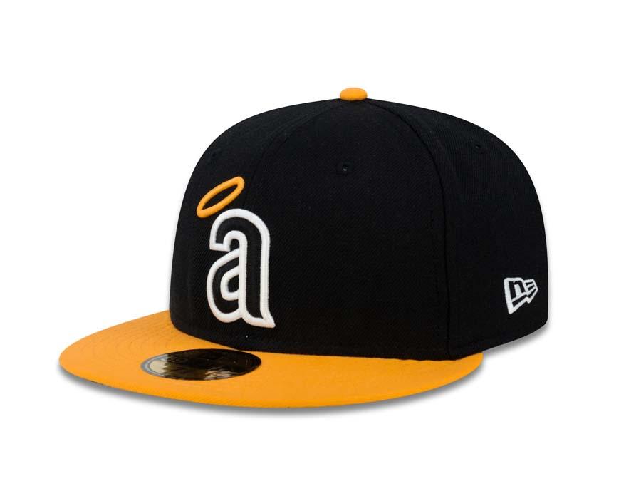 Californa Angels New Era MLB 59FIFTY 5950 Fitted Cap Hat Black Crown Yellow Visor White/Yellow Logo