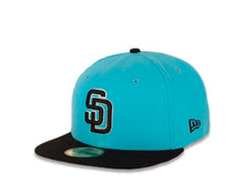 Load image into Gallery viewer, San Diego Padres New Era MLB 59FIFTY 5950 Fitted Cap Hat Blue Crown Black Visor Black/White Logo
