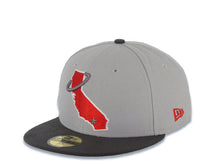Load image into Gallery viewer, California Anaheim Angels New Era MLB 59FIFTY 5950 Fitted Cap Hat Gray Crown Dark Gray Visor Red/Dark Gray State Map Logo
